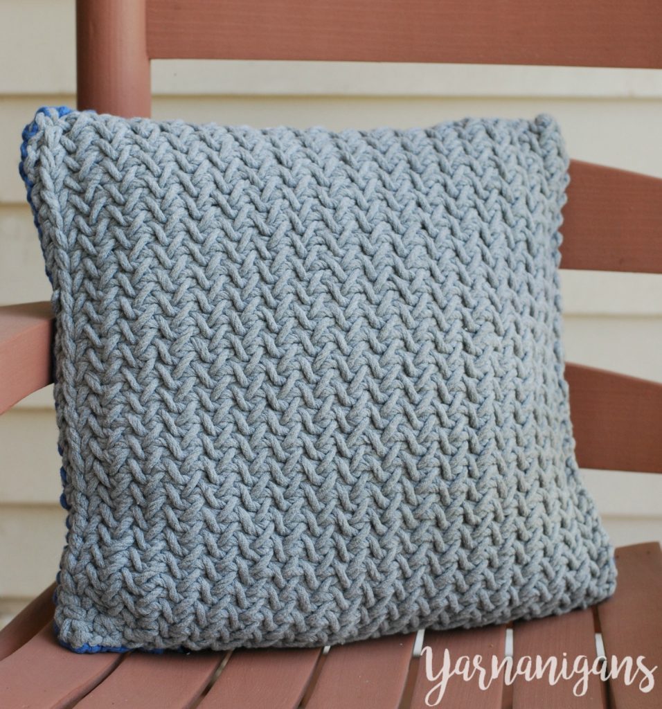 knit herringbone pillow