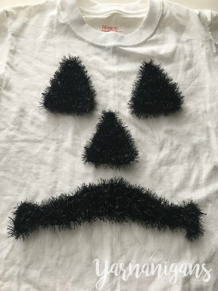 Halloween face motif free crochet pattern