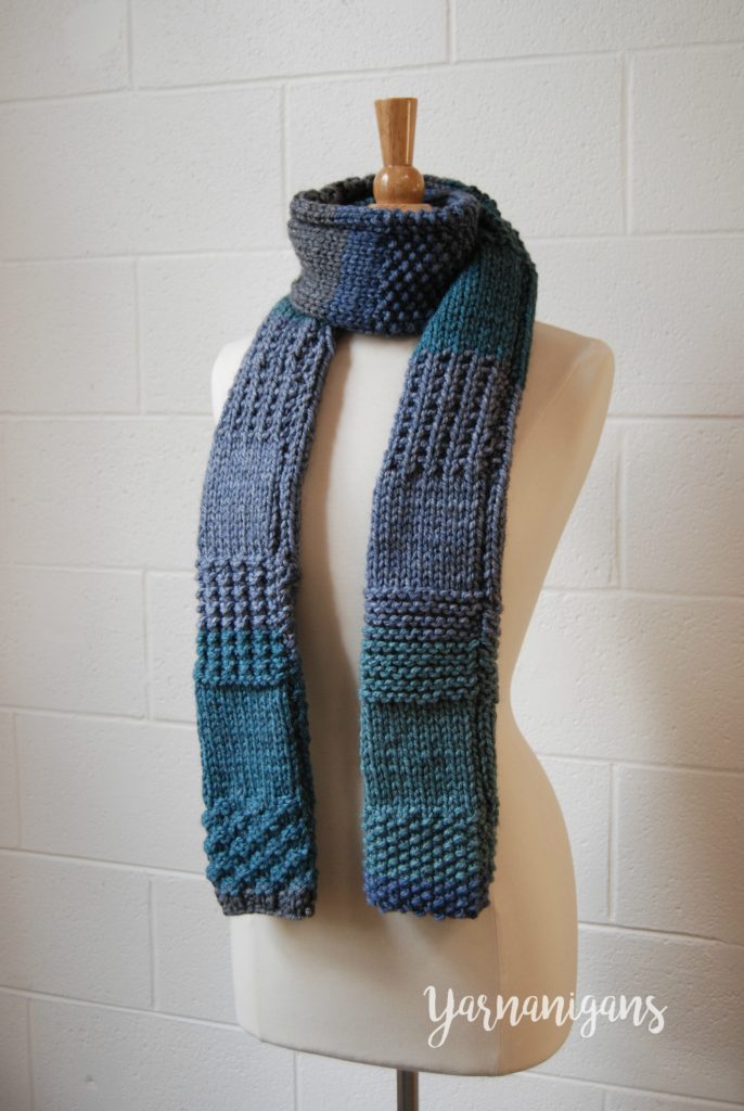 knit sampler scarf