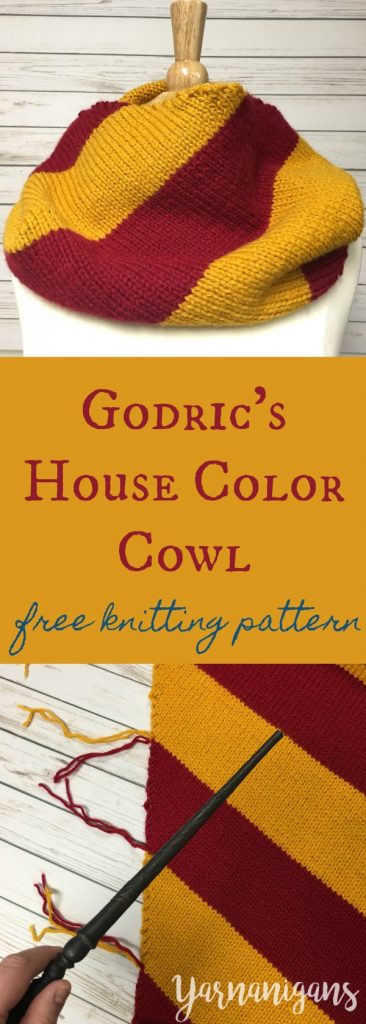 harry potter gryffindor stripes striped cowl knit knitting