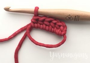 patriotic flag bunting red white blue crochet ruffle
