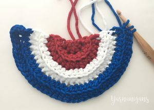 patriotic flag bunting red white blue crochet ruffle